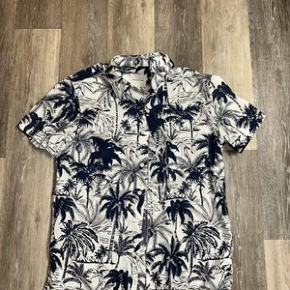 American Eagle Tropical Beach Print Men's Shirt Size S